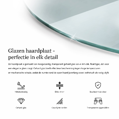 Base de vidro redonda para lareira transparente