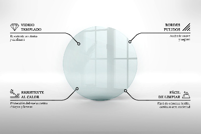 Base de vidro redonda para lareira transparente