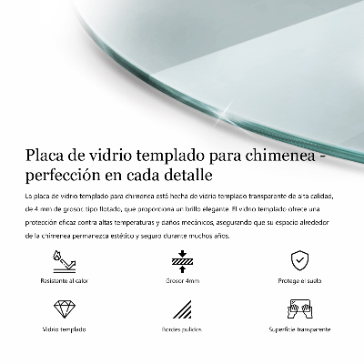 Base de vidro redonda para lareira transparente