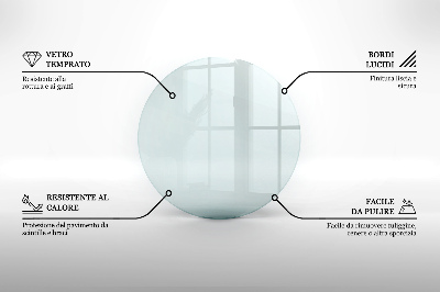 Base de vidro redonda para lareira transparente