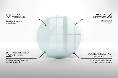 Base de vidro redonda para lareira transparente