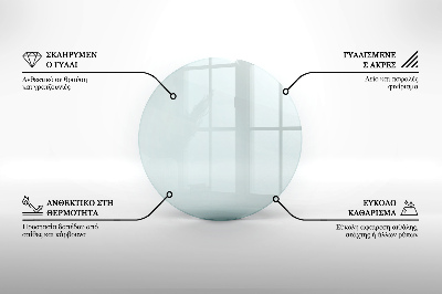 Base de vidro redonda para lareira transparente