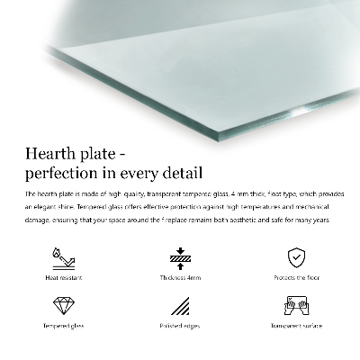 Placa de vidro temperado para lareira transparente