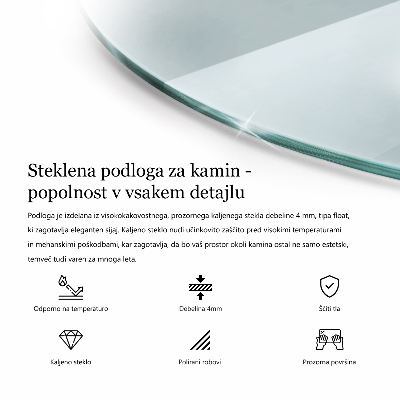 Base de vidro para lareira transparente