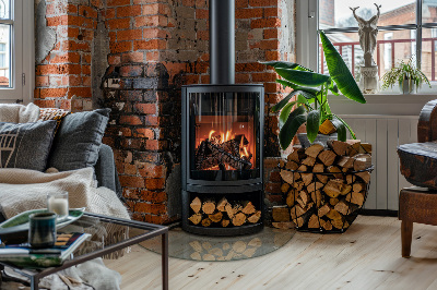 Base de vidro para lareira transparente