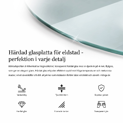 Base de vidro para lareira transparente