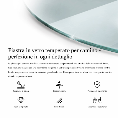 Base de vidro para lareira transparente