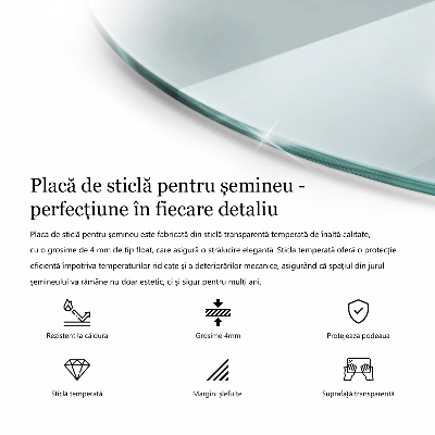 Base de vidro para lareira transparente