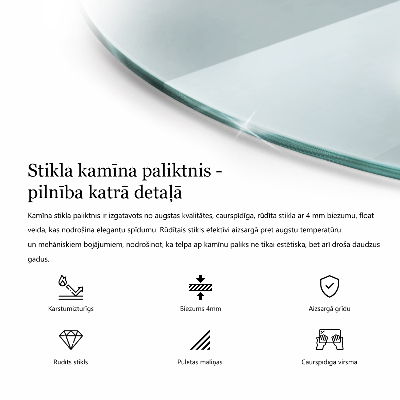 Base de vidro para lareira transparente