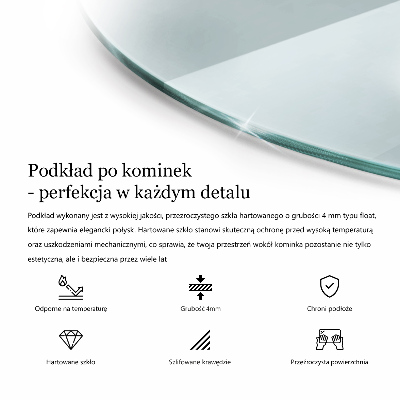 Base de vidro para lareira transparente