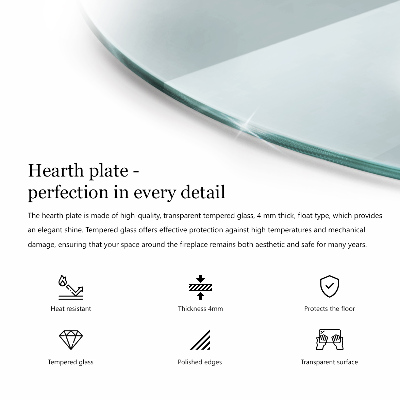 Base de vidro para lareira transparente