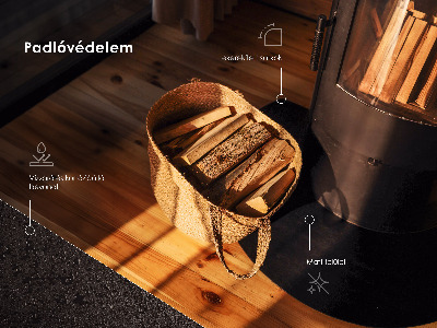 Base em quarto de círculo para lareira preta em chapa metálica