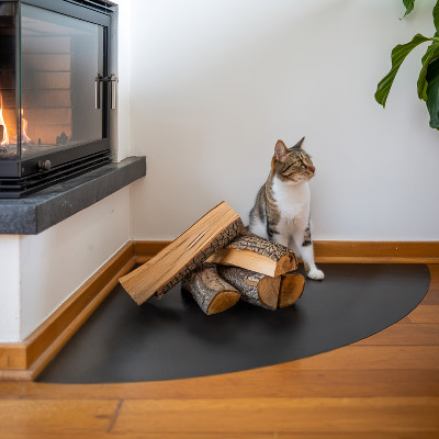 Base em quarto de círculo para lareira preta em chapa metálica