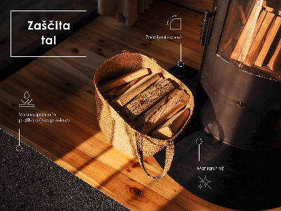 Base em quarto de círculo para lareira preta em chapa metálica