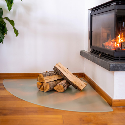 Base de vidro temperado para lareira e fogão Quarto de círculo semitransparente