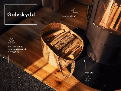 Base semi-oval para lareira preto em chapa metálica