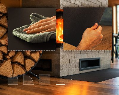 Base semi-oval para lareira preto em chapa metálica