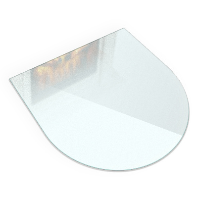 Placa de vidro temperado para lareira Semi-oval semitransparente