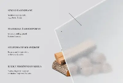Placa de vidro temperado para lareira em formato semioval e acabamento semitransparente