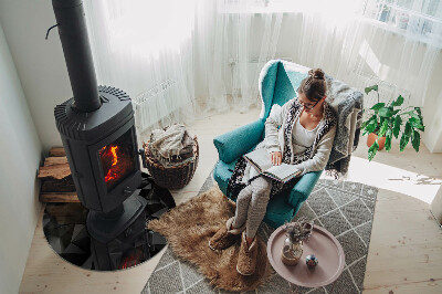 Base de vidro redonda para lareira Geometria tridimensional