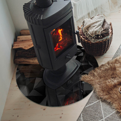 Base de vidro redonda para lareira Geometria tridimensional