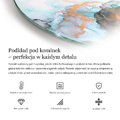 Placa de vidro temperado para lareira Ondas de linhas delicadas