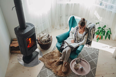 Placa de vidro temperado para lareira Ondas de linhas delicadas