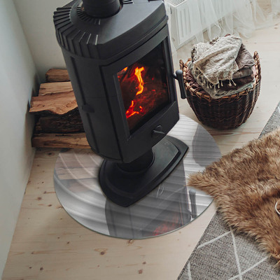 Placa de vidro temperado para lareira Ondas de linhas delicadas