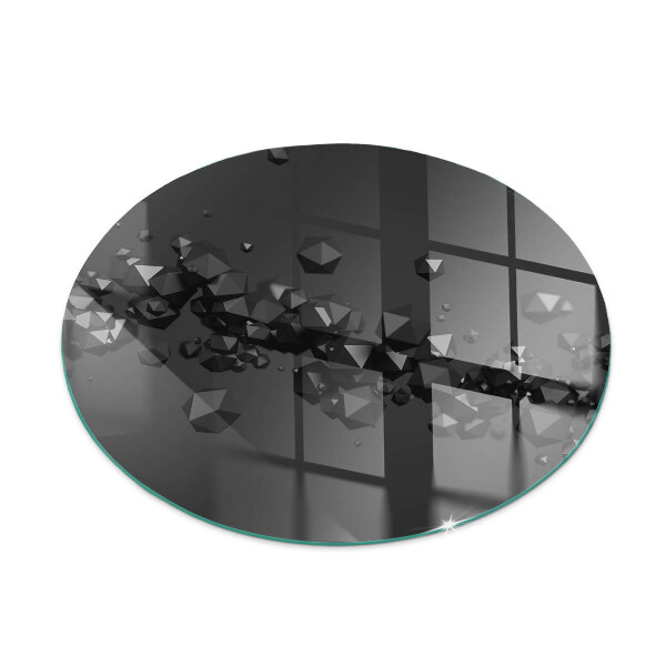 Base de vidro redonda para lareira Nuvem abstrata de sólidos