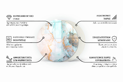Base de vidro redonda para lareira Nuvem abstrata de sólidos