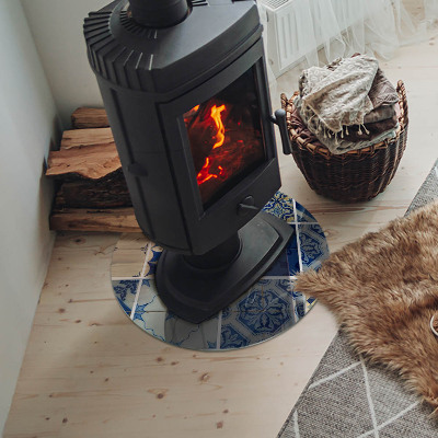 Base de vidro redonda para lareira Padrões de ladrilhos cerâmicos