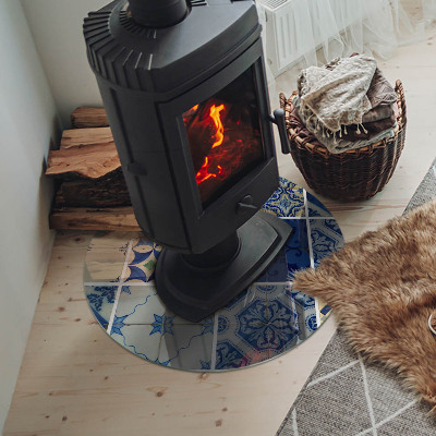 Base de vidro redonda para lareira Padrões de ladrilhos cerâmicos