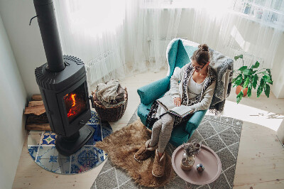 Base de vidro redonda para lareira Padrões de ladrilhos cerâmicos