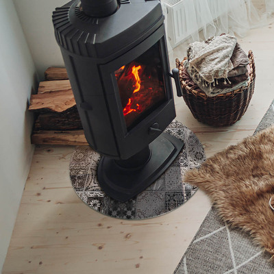 Placa de vidro temperado para lareira Padrões de azulejos decorativos