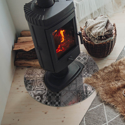 Placa de vidro temperado para lareira Padrões de azulejos decorativos