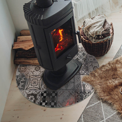 Placa de vidro temperado para lareira Padrões de azulejos decorativos