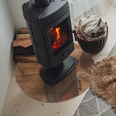 Placa de vidro temperado para lareira Padrão de madeira natural