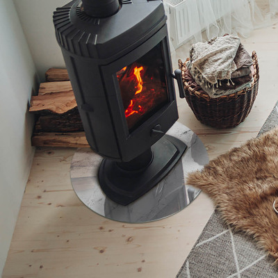 Base de vidro redonda para lareira Padrão de mármore com veios