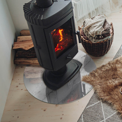 Base de vidro redonda para lareira Padrão de mármore com veios