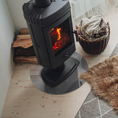 Placa de vidro temperado para lareira Textura de concreto com efeito