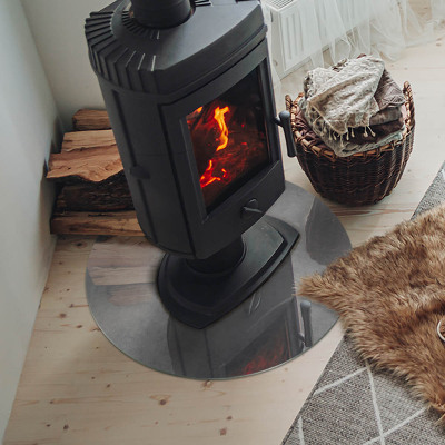 Placa de vidro temperado para lareira Textura de concreto com efeito