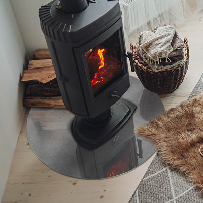 Placa de vidro temperado para lareira Textura de concreto com efeito