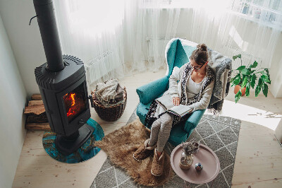 Base de vidro redonda para lareira Padrão orgânico abstrato