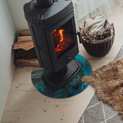 Base de vidro redonda para lareira Padrão orgânico abstrato