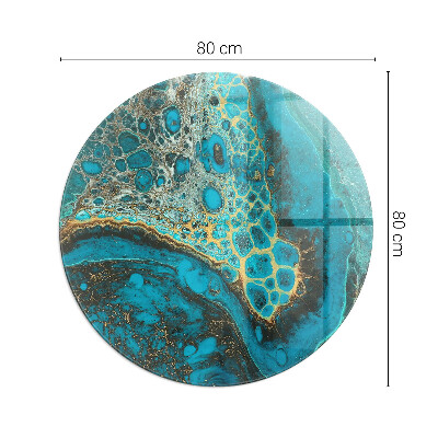 Base de vidro redonda para lareira Padrão orgânico abstrato