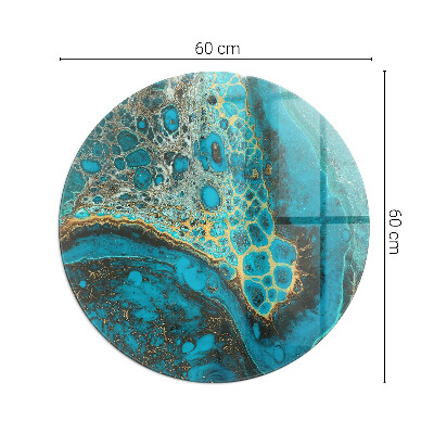 Base de vidro redonda para lareira Padrão orgânico abstrato