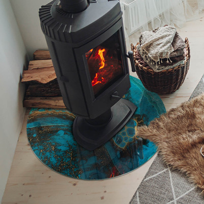 Base de vidro redonda para lareira Padrão orgânico abstrato