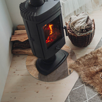 Placa de vidro temperado para lareira Textura de pedra natural