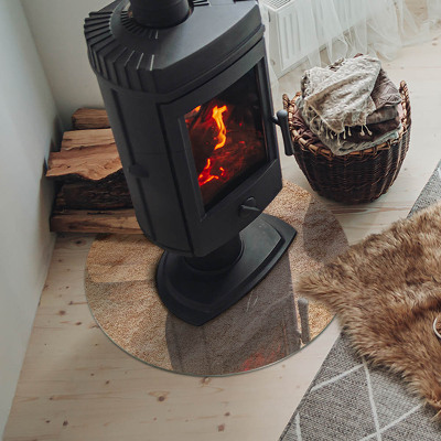 Placa de vidro temperado para lareira Textura de pedra natural