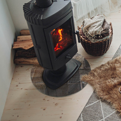 Base de vidro redonda para lareira Padrão de folha perfurada